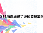 双11海选通过了必须要参加吗？要怎么做？